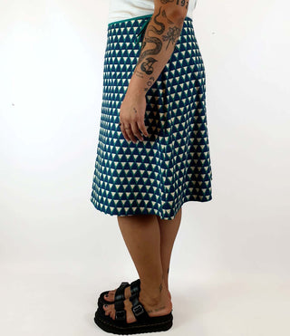 Maiocchi blue and green print A-line skirt size 16 Maiocchi preloved second hand clothes 5