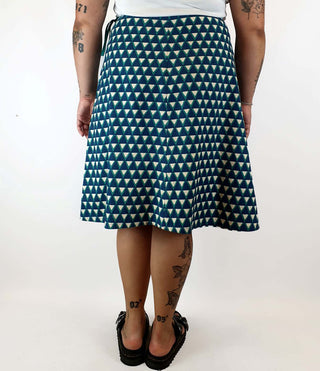 Maiocchi blue and green print A-line skirt size 16 Maiocchi preloved second hand clothes 8