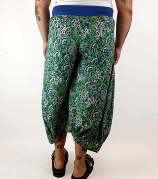 Boom Shankar green print cotton cropped pants size 16 Boom Shankar preloved second hand clothes 7