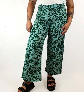 Princess Highway green flower print wide leg pants size 16 Princess Highway preloved second hand clothes 3