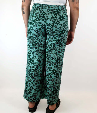 Princess Highway green flower print wide leg pants size 16 Princess Highway preloved second hand clothes 7