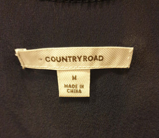 Country Road 100% silk navy top with unique embroidery size M Country Road preloved second hand clothes 8