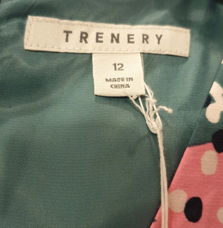 Trenery green-based unique print dress size 12 (as new with tags) Trenery preloved second hand clothes 8