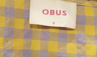 Obus yellow and purple gingham wrap dress size 3 / AU 12 Obus preloved second hand clothes 9