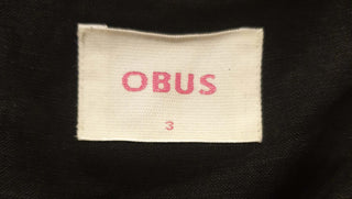 Obus black wrap linen mix dress size 3 / AU 12 Obus preloved second hand clothes 8