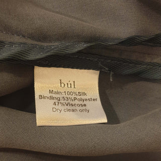 Bul 100% silk dark grey blue long sleeve dress size 12 Bul preloved second hand clothes 9