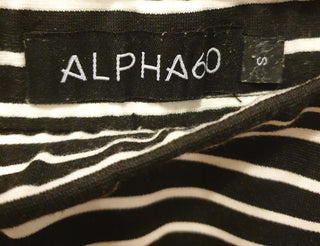 Apha 60 black and white striped stretchy pencil skirt size S Alpha 60 preloved second hand clothes 6