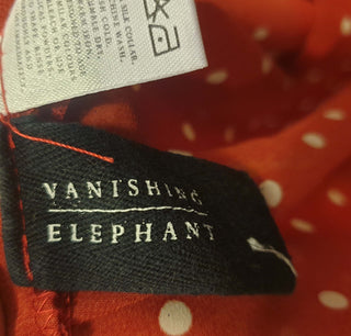 Vanishing Elephant red polka dot top with blue peter pan collar size S Vanishing Elephant preloved second hand clothes 11