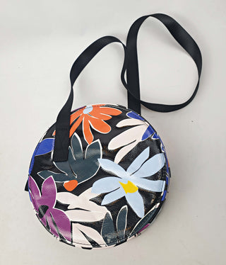 Gorman vibrant faux leather flower print round shaped bag Gorman preloved second hand clothes 6