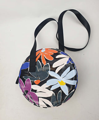 Gorman vibrant faux leather flower print round shaped bag Gorman preloved second hand clothes 7