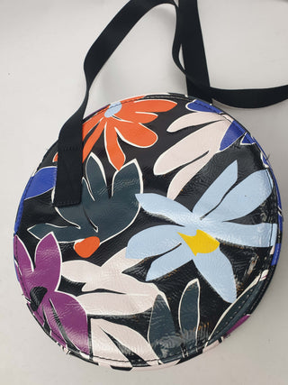 Gorman vibrant faux leather flower print round shaped bag Gorman preloved second hand clothes 8