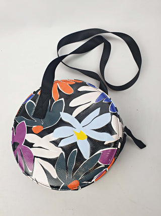 Gorman vibrant faux leather flower print round shaped bag Gorman preloved second hand clothes 10