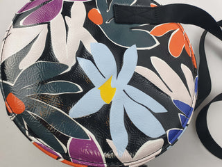 Gorman vibrant faux leather flower print round shaped bag Gorman preloved second hand clothes 11