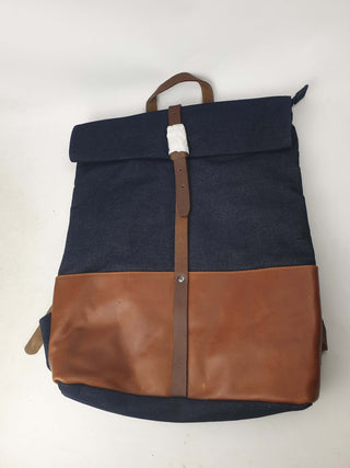 Elk denim and brown leather backpack Elk preloved secondhand 8