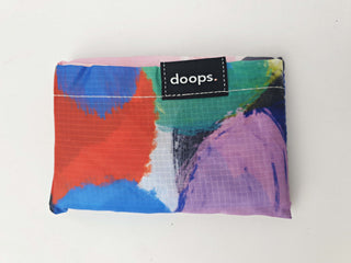 Doops colourful painterly-like unique print compact shopping bag Doops preloved second hand clothes 3