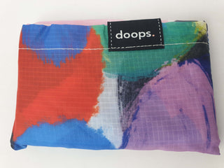Doops colourful painterly-like unique print compact shopping bag Doops preloved second hand clothes 4