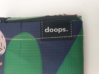 Doops deep blue-based floral print compact shopping bag Doops preloved second hand clothes 5