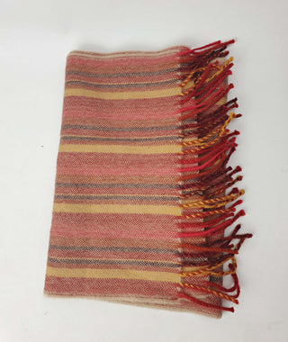 Red-toned striped wool scarf Unknown preloved second hand clothes 1