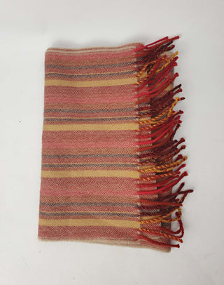 Red-toned striped wool scarf Unknown preloved second hand clothes 2