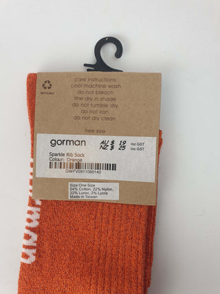 Gorman orange "sparkle rib sock" Gorman preloved second hand clothes 4