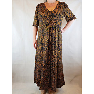 Asos Curve pre-owned black and brown animal print maxi dress size UK 18 Asos preloved second hand clothes 1