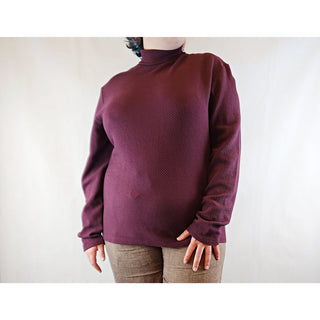 Asos pre-owned dark red/wine coloured roll neck long sleeve top size L (best fits size 14) Asos preloved second hand clothes 1
