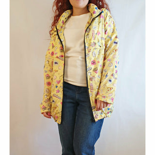 Asos pre-loved yellow raincoat with unique print and hood size 10 (fits 8-10) Asos preloved second hand clothes 1