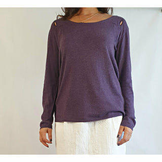 Bul pre-owned purple soft cotton jumper with perforated detail size M (best fits 12) Bul preloved second hand clothes 1