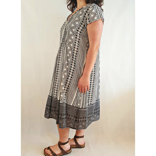 Cake pre-owned grey pattern sleeveless summer dress size XL (best fits 14-16) Cake preloved second hand clothes 3