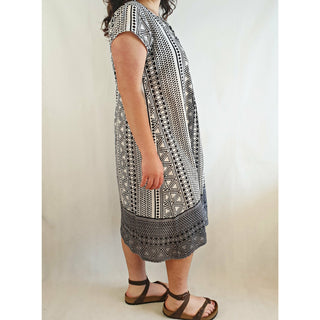 Cake pre-owned grey pattern sleeveless summer dress size XL (best fits 14-16) Cake preloved second hand clothes 4