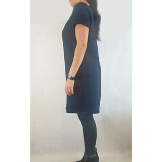 Da Peng 60s style navy dress with orange accents and front zip size XXL (best fits 12) Unknown preloved second hand clothes 5