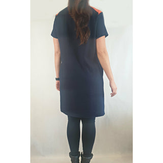 Da Peng 60s style navy dress with orange accents and front zip size XXL (best fits 12) Unknown preloved second hand clothes 7