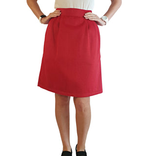 Kuwaii tomato red wool mix pencil skirt with pockets size 6 Kuwaii preloved second hand clothes 3