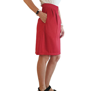 Kuwaii tomato red wool mix pencil skirt with pockets size 6 Kuwaii preloved second hand clothes 5