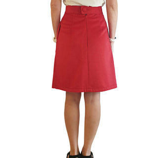 Kuwaii tomato red wool mix pencil skirt with pockets size 6 Kuwaii preloved second hand clothes 7